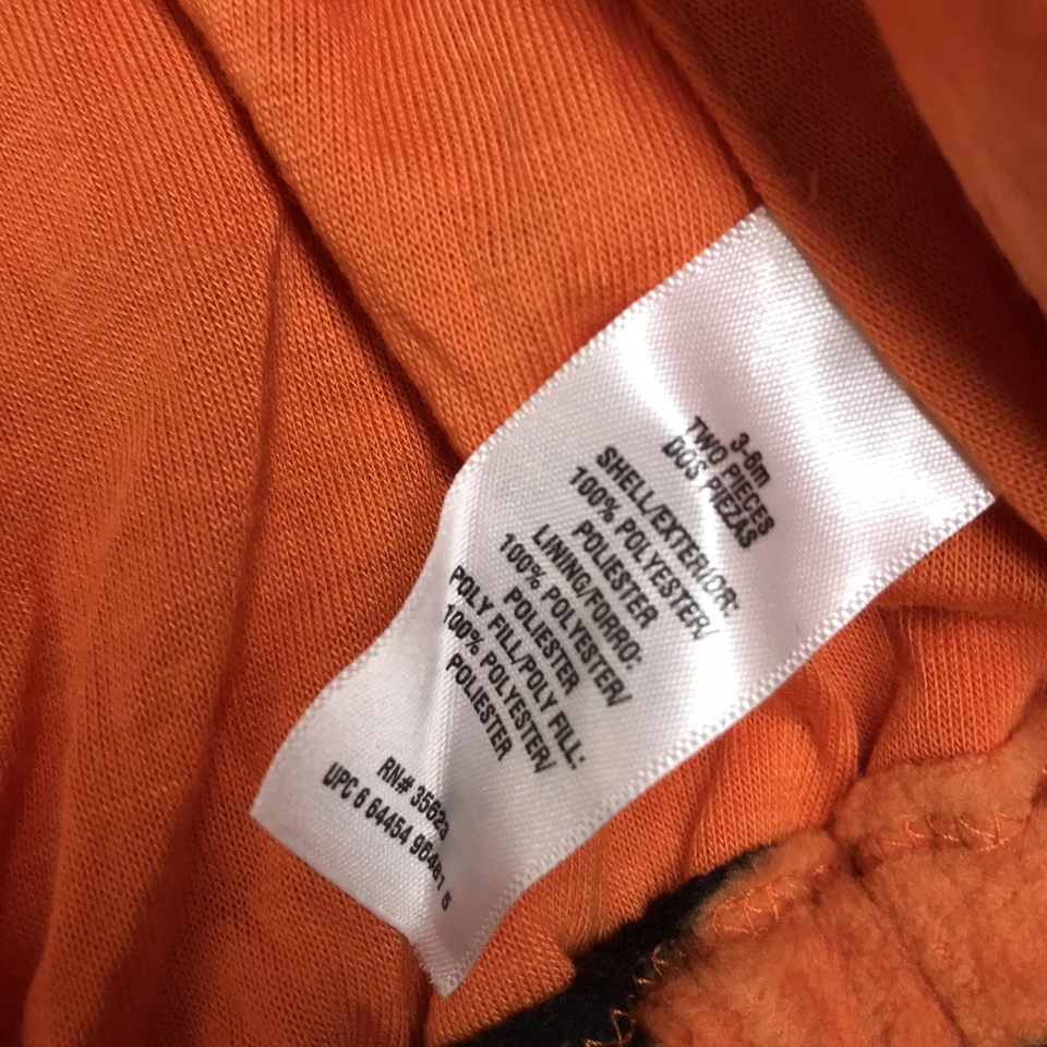 Carters Chaqueta Bebé 3M 6M Tigre Unisex Vellón Cremallera Capucha Cola Disfraz Naranja Foto 4 de 4