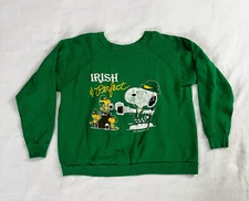 Vintage Snoopy Peanuts XL Sweatshirt Irish and Perfect St. Patrick's Day Shirt