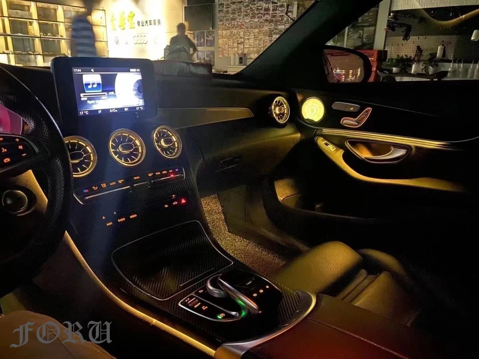Se adapta a Mercedes Benz W205 Clase C interior moldura atmósfera luz ambiente 2015+ Foto 2 de 4