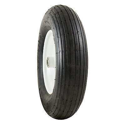 Universal Wheelbarrow Tire + Wheel Assembly,Ribbed Tread,Pneumatic,4.80-8 -20246 - Afbeelding 1 van 1