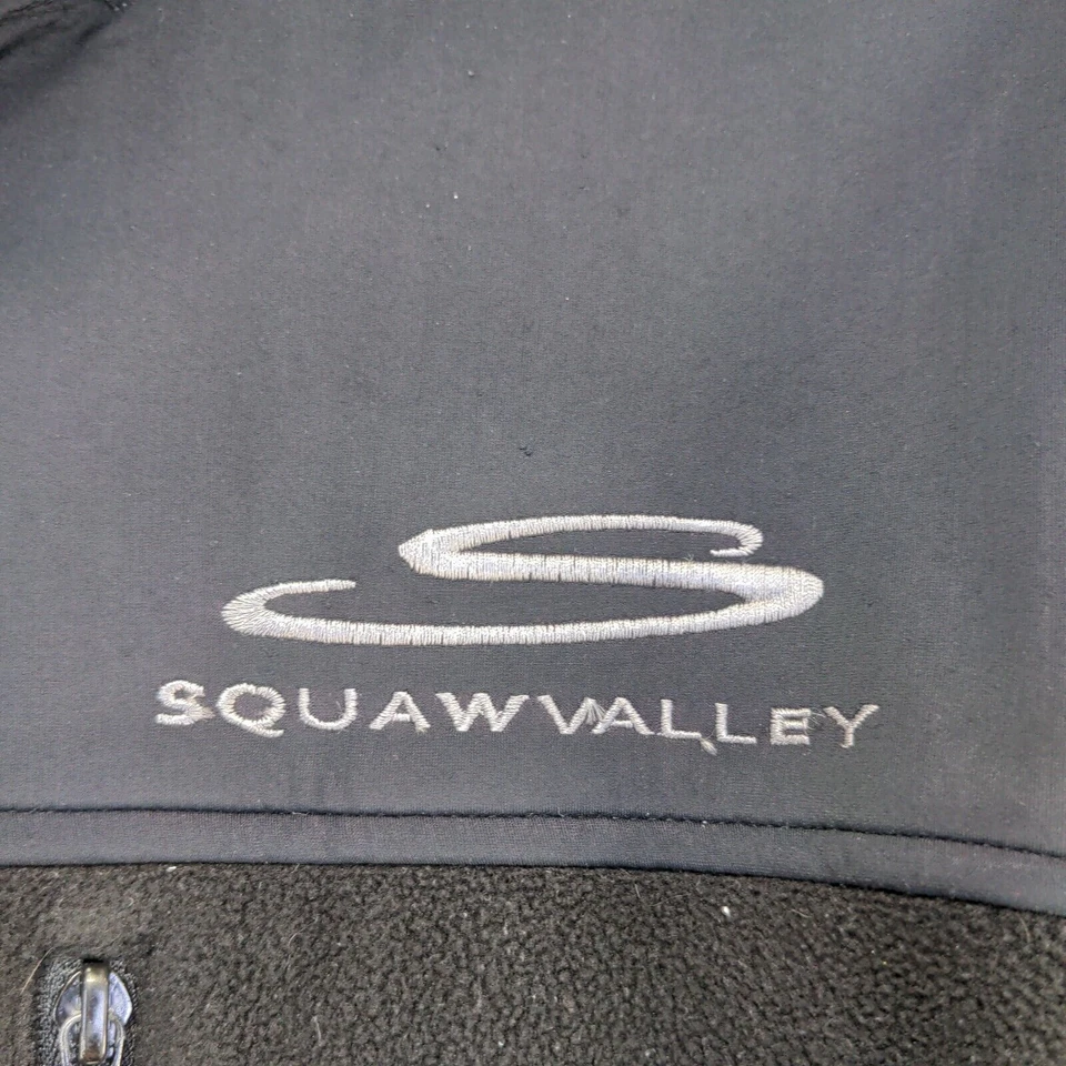 Chaqueta polar Squaw Valley para hombre con cremallera negra pequeña dobladillo con cordón bolsillos con cremallera Foto 4 de 4