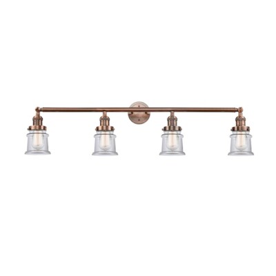 Innovations 182S-LED Small Canton 4-Lt Bath, A Copper/Clear - 215-AC-G182S-LED