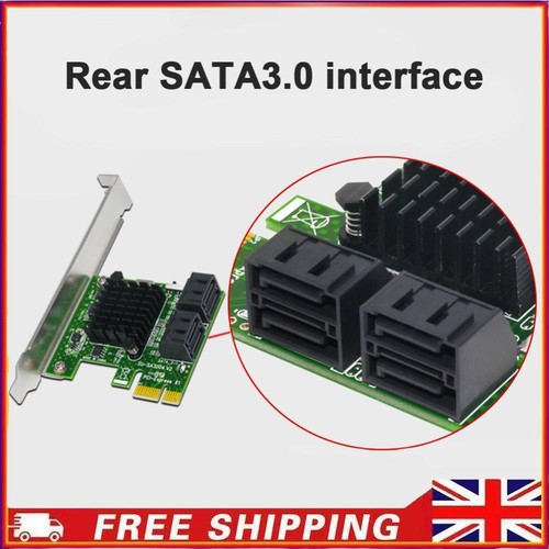 PCI Express 1X to SATA3.0 4 Port Riser PCI-E X1/X4/X8/X16 Expansion Adapters