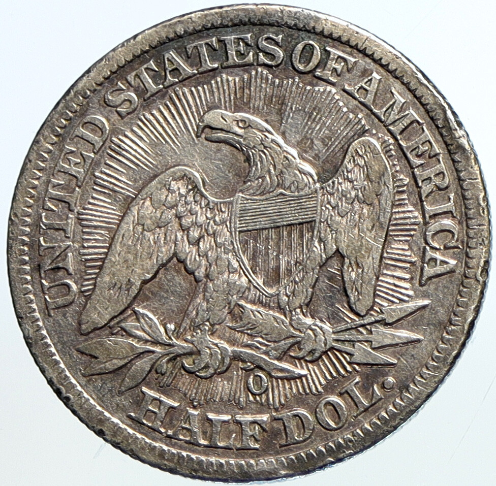 1853 O UNITED STATES US Silver SEATED LIBERTY Half Dollar Coin w