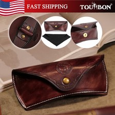 TOURBON Leather Eye Glasses Holster Eyeglasses Carry Case Protect Pouch for Gift