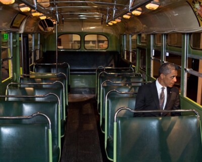 8x10 Glossy Color Art Print Barrack Obama In Rosa Parks Bus Henry Ford Museum