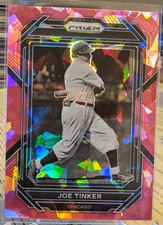 2023 Panini Prizm Pink Cracked Ice Joe Tinker #187 Chicago Cubs