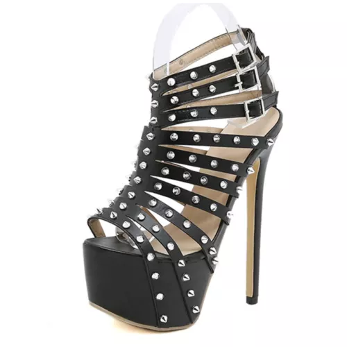 Women Sexy Peep Toe Pumps Platform High Heels Summer Sandals Stilettos Shoes - Picture 5 of 15