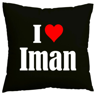 Kissenbezug I Love Iman Ich liebe Iman Schwarz 103686