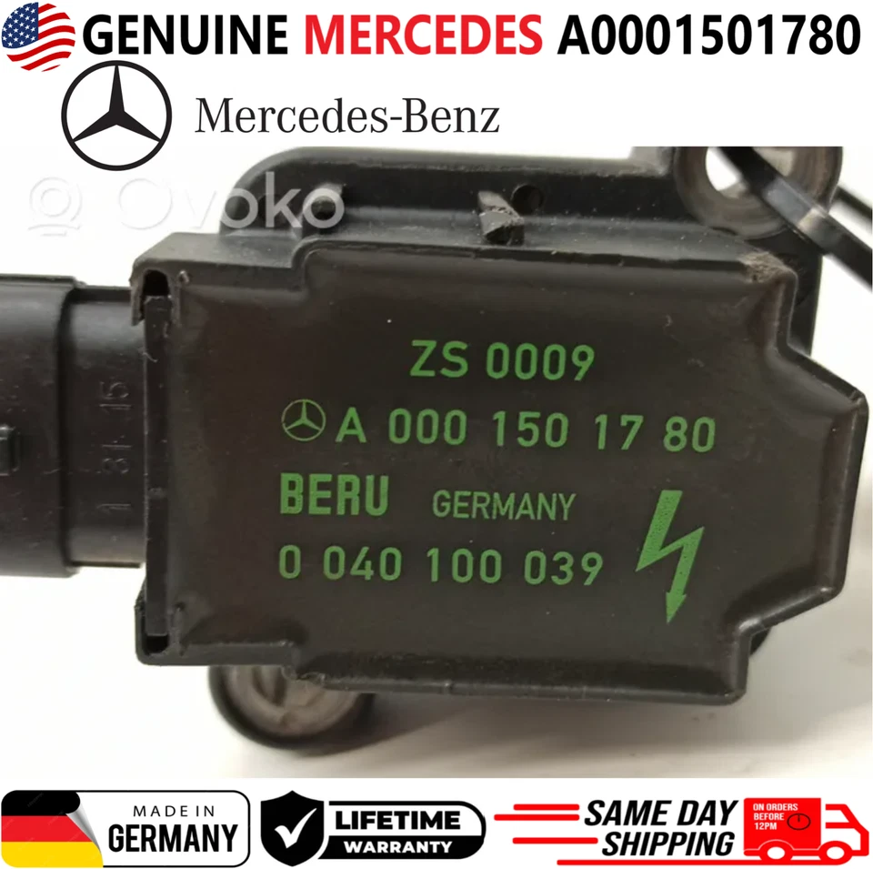 Bobinas de encendido originales Beru x4 para Mercedes-Benz SLK230 C230 2001-2004 2,3 L I4 Foto 3 de 4