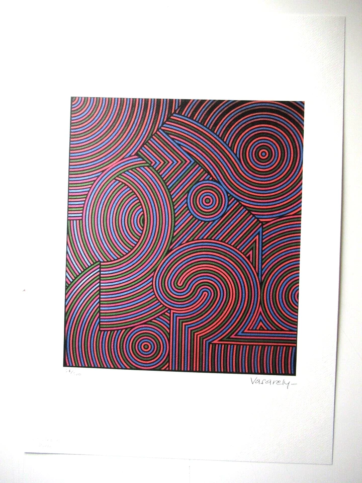 VICTOR VASARELY:  SCHÖNE LITOGRAPHIE 35x50cm Limitiert xx/500 - Bild 2 von 4