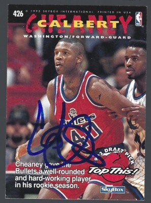 1994-95 NBA Hoops #426 Calbert Cheaney IP autograph signed card