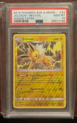 2019 Pokemon Hidden Fates Jolteon #28 Reverse Holo PSA 10 Gem Mint