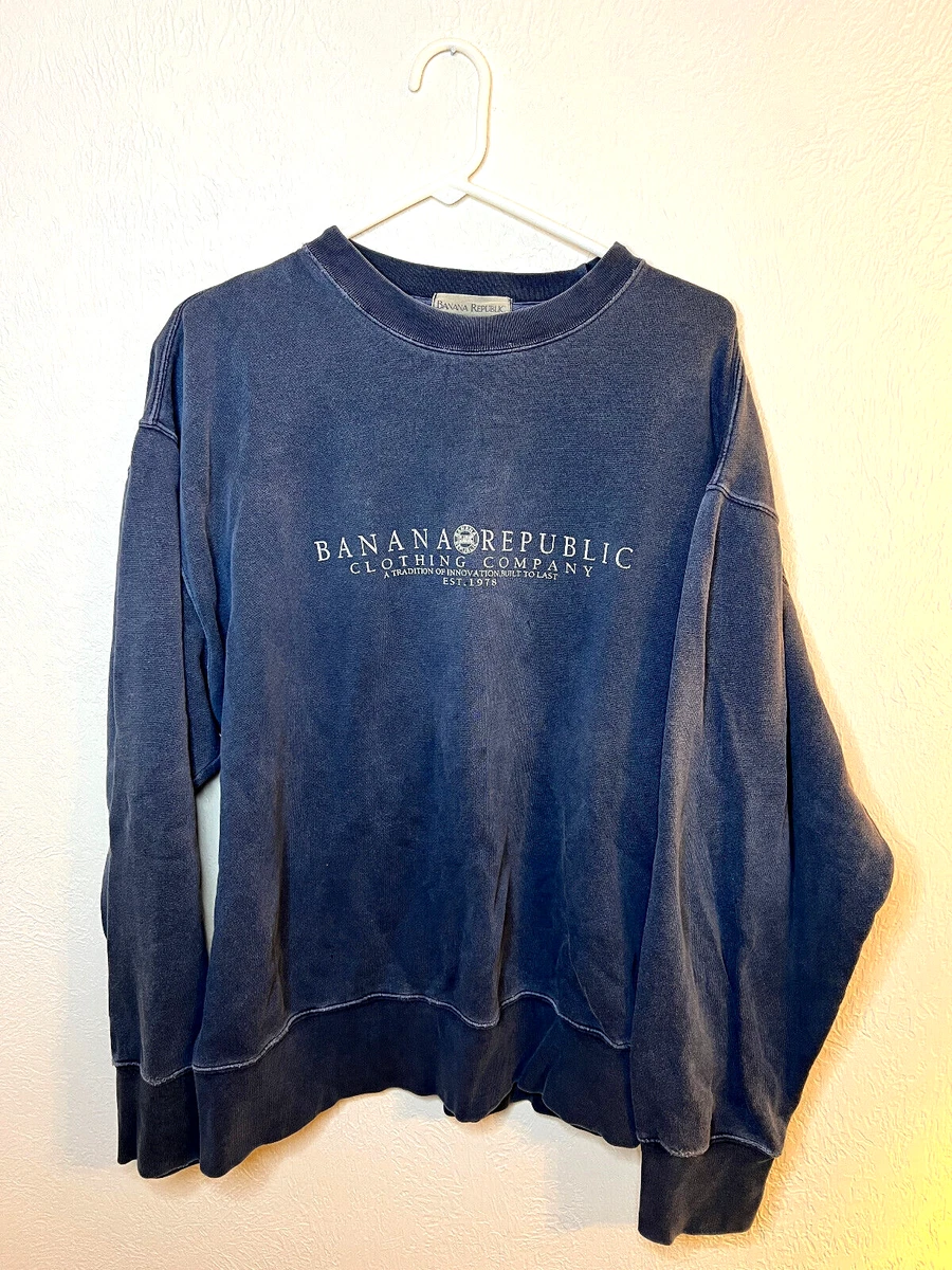 Vintage Banana Republic Sweatshirt Men s Size Large Blue Crewneck