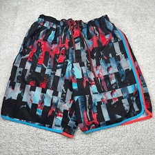 Vintage Nike Board Shorts Mens XL Blue Red Swimming Trunks Mesh Liner Pockets