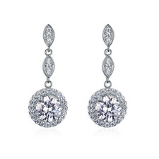 FASHION ATTITUDE 18k white gold gp made with SWAROVSKI crystal stud earrings