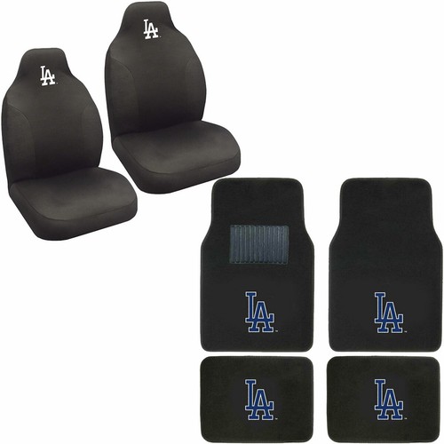 MLB Los Angeles LA Dodgers Car Truck Seat Covers & Front Back Carpet