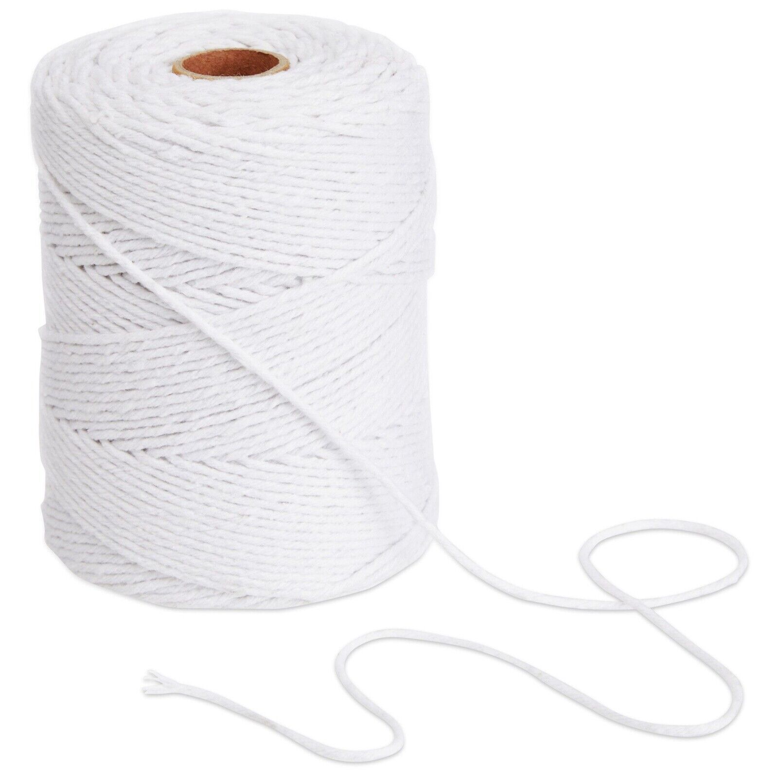 200 Yards of 2mm Macrame Cord for Crafts White Cotton String for Gift Wrapping