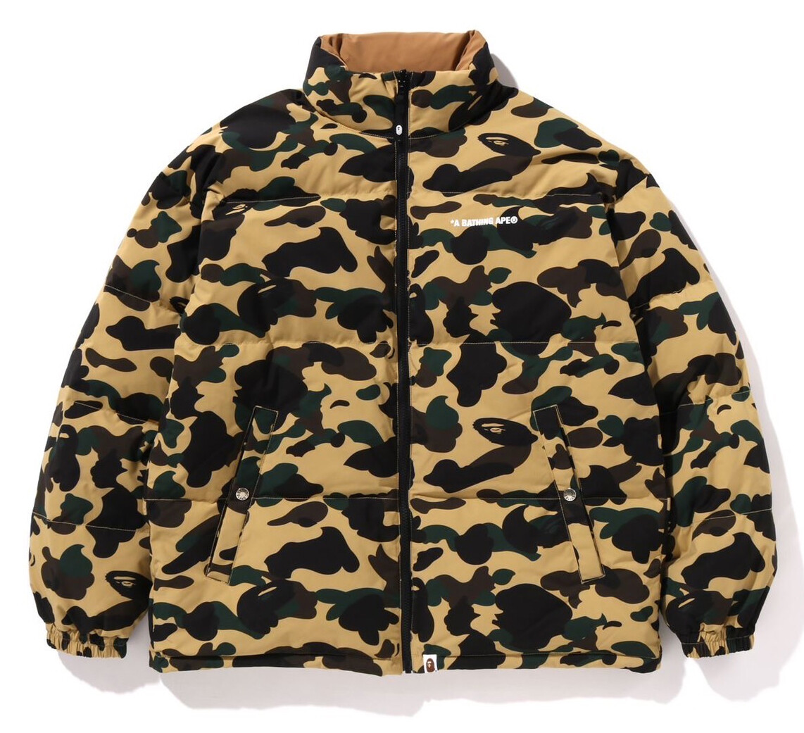 A BATHING APE Men's 1ST CAMO REVERSIBLE DOWN JACKET