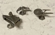 Lot of 3 Rawcliffe Pewter Star Trek Ships - Enterprise Klingon Romulus Warbird
