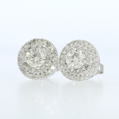 Wert 3.590,- Stilvolle Brillant Damen Ohrstecker 1,0 Ct 585 Weiß Gold T0277 xxyy