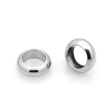 20 pcs 304 Stainless Steel Silver Ball Spacer Beads - 6mm x 2mm   Hole 4mm