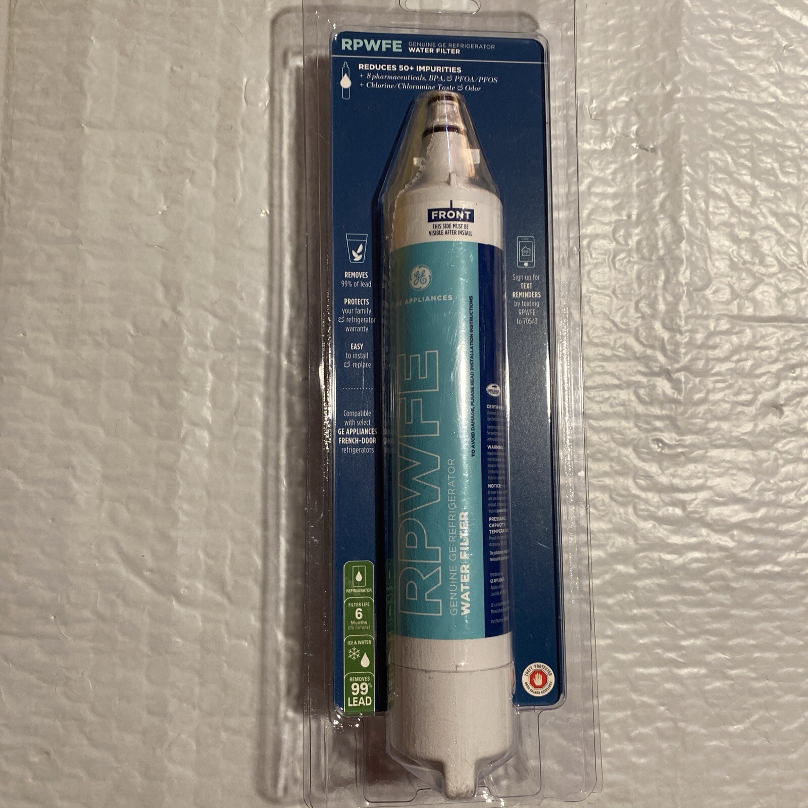 Genuine GE RPWFE Water Filter with Chip behind label