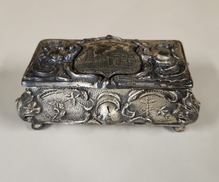 Vintage K & Co. PEWTER METAL JEWELRY BOX Fort Dearborn | eBay Vintage K & Co. PEWTER METAL JEWELRY BOX Fort Dearborn | eBay