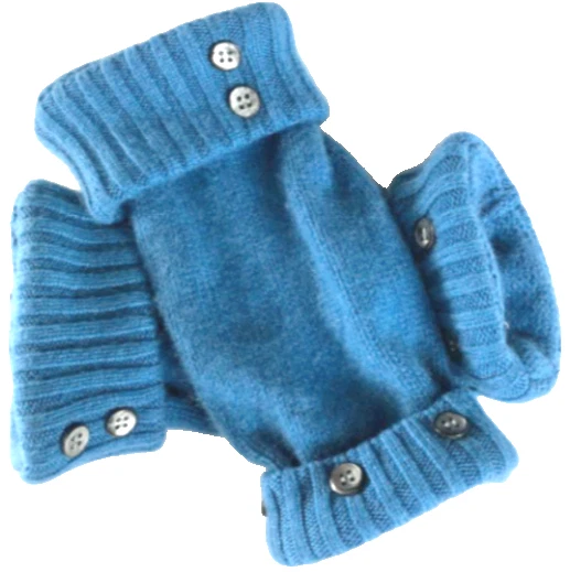 FINGERLESS GLOVES BLUE TEAL 100% CASHMERE M - L MEDIUM - LARGE ARM WARMERS CUFFS