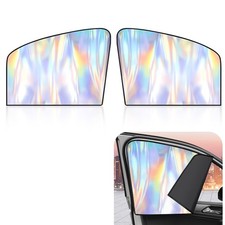 Arwrilt 2 PCS Car Window Shades, Foldable Automotive 2  Front, Silver