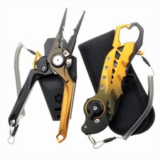Foldable Fish Grip Fishing Pliers Black Gold Set
