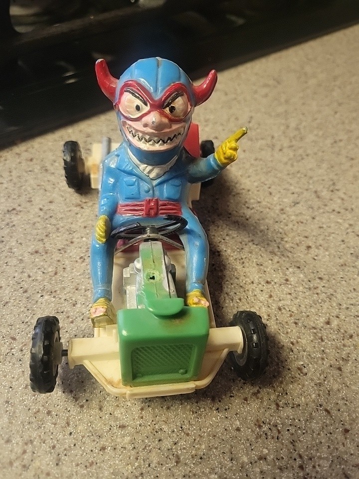 Marx Friction Nutty Toy Vintage Racer Hot Rod Go Kart Devil Horns Hong Kong Bambini