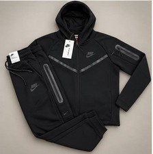 Nike Men  s 2pc Sweatsuit Hoodie  Pants Fleece Polyester Zip Pockets