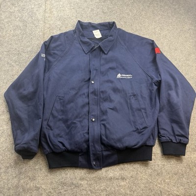 PEMEX Techtex Workwear Jacket 36-38 Navy Blue Cotton Uniform Gas Mexico