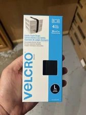 VELCRO® Brand Elastic Cinch Straps - Black, Large, 4 Straps 30in X 1in