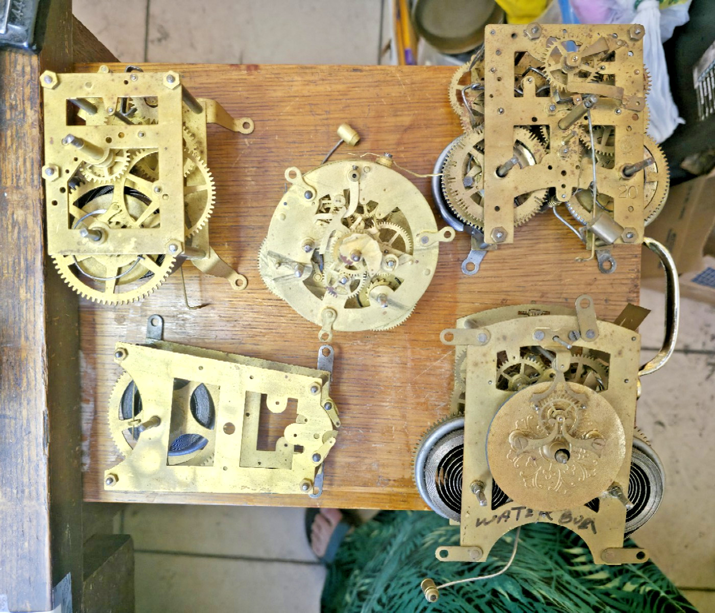 4 + old Clock Movements, Waterbury, Ansonia, New Haven, Chimes, Pendulum, MORE!