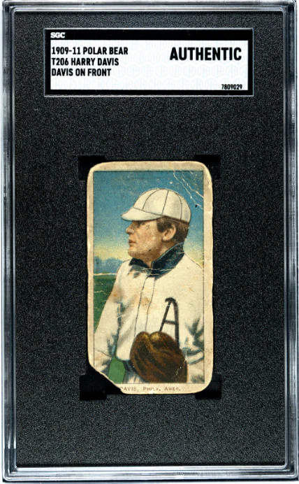 1909 T206 HARRY DAVIS NNO POOR POLAR BEAR SGC A BASEBALL PHILADELPHIA ATHLETICS