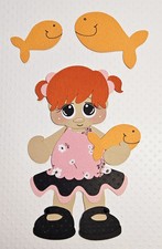 Fish Girl Red Hair. Scrapbook, Card making Paper Piecing