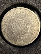 1994 Colombian 50 Pesos Coin - Very Fine Condition