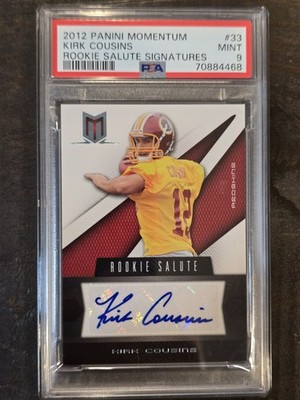 2012 Panini Momentum - Rookie Salute Kirk Cousins #33 Signatures /99 (AU, RC)