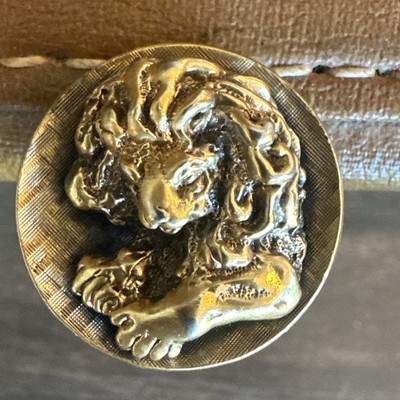 Vintage TORTOLANI Lion Head Zodiac Series Adjustable Size Ring Horoscope Signed