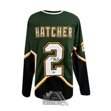 Derian Hatcher Autographed Dallas Custom Black/Green Hockey Jersey - BAS