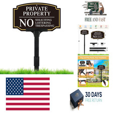 Private Property No Trespassing Sign With Adjustable Height Stake Set