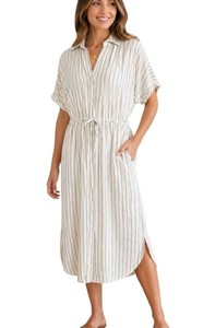 navy blue dress for baby girl Women's Linen Mini Slip Dress main image 0