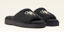 Ariat Sheridan Women  s US 8 Black Sherpa Faux Fur Logo Slide Slippers