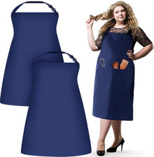 2 Pcs Plus Size Chef Aprons Extra Large Adjustable Unisex Kitchen Aprons with 2