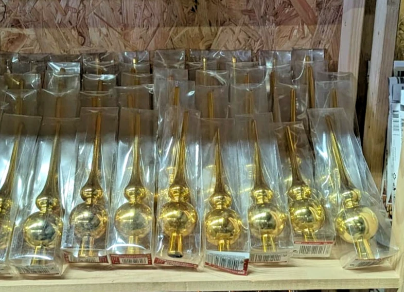 Christbaumspitze GOLD  glänzend Weihnachtsbaumspitze 20cm Baumschmuck - Bild 2 von 2