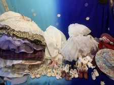 Large Bundle Vintage Porcelain Dolls Clothes Dresses Shoes Socks Petticoat Hats