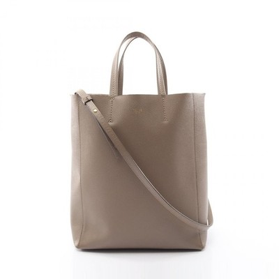 CELINE Vertical Small Cabas Shoulder Crossbody Tote Handtasche Leder Beige Ge...