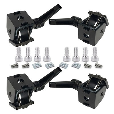 4 Sets Black 2020 Aluminum Extrusion Pivot Hinge, Swivel Angle Bracket, T Slot